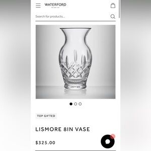 NWT Waterford Lismore 8 Inch Vase